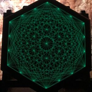 Glow in the dark String Art hexagon